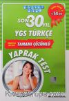 Son 30 Yıl YGS Türkçe Tamamı Çözümlü Yaprak Test
