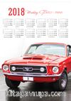 2018 Takvimli Poster - Arabalar Mustang