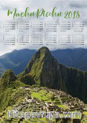 2018 Takvimli Poster - Yüksekler - Machu-Picchu