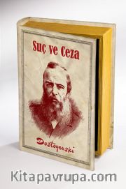 Kitap Şeklinde Ahşap Kutu - Tarih ve Yazarlar - Suç ve Ceza - Dostoyevski