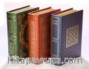 Kitap Şeklinde Yaldızlı Ahşap Kutu (3 Kutu)