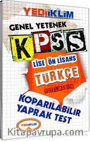 2014 KPSS Genel Yetenek Türkçe Sözel Mantık Lise Ön Lisans Koparılabilir Yaprak Test