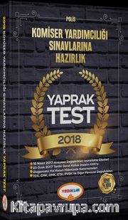 2018 Komiser Yardımcılığı Sınavlarına Hazırlık Yaprak Test