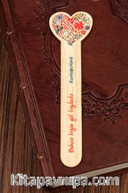Bambu Çubuk Ayraç - Çiçekli Kalp