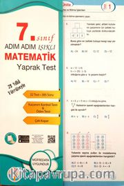 7. Sınıf Adım Adım Işıklı Matematik Yaprak Test 