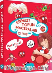1. Sınıf Kırmızı Topun Maceraları Renkli Heceli-Düz Yazı (10 Kitap)