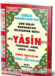 Orta Boy Bilgisayar Hatlı Fihristli Türkçe Okunuşlu ve Mealli 41 Yasin (Kod: 114)