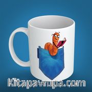 Kitapkurdu Porselen Kupa - Cep