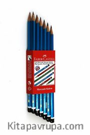 Faber-Castell Köşeli Mercanlı Kurşunkalem 12'Li (mavi)