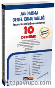 Jandarma Genel Komutanlığı Personel Meslek İçi Sınavlarına Hazırlık Açıklamalı 10 Deneme Sınavı 