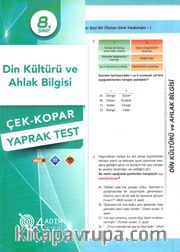 8. Sınıf Din Kültürü ve Ahlak Bilgisi Çek-Kopar Yaprak Test