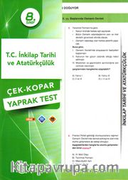 8. Sınıf T. C. İnkilap Tarihi ve Atatürkçülük Çek-Kopar Yaprak Test