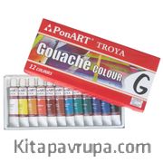 Ponart Okul Boya Seti Takım Guaj 12 Renk*12 Ml Tüp
