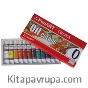 Ponart Okul Boya Seti Takım Yağlıboya 12 Renk*12 Ml Tüp