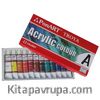 Ponart Okul Boya Seti Takım Akrilik 12 Renk*12 Ml Tüp