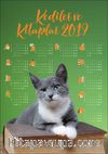 2019 Takvimli Poster - Kediler ve Kitaplar - Yeşil