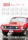 2019 Takvimli Poster - Arabalar Mustang