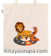 Askılı Bez Çanta - Kitapkurdu Burçlar - Aslan
