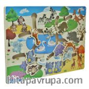 Ahşap Kaydırmalı Puzzle Hayvanlar (Tt1435)
