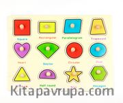 Ahşap Tutmalı Puzzle Geometrik Şekiller (Rf6005)