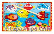 Montessori Ahşap Zeka Oyunları / w-Magnetic Fishing 1
