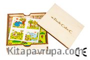 Montessori Ahşap Zeka Oyunları w-Puzzle Cube C Hayvanları Tanıyalım 2