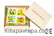 Montessori Ahşap Zeka Oyunları w-Puzzle Cube C Hayvanları Tanıyalım 3