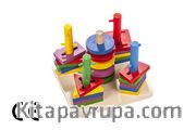 Montessori Ahşap Zeka Oyunları w-Geometric Bolt