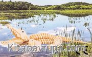 Montessori Ahşap Zeka Oyunları / w-3D Puzzle-Crocodıle