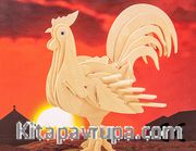 Montessori Ahşap Zeka Oyunları / w-3D Puzzle- Rooster
