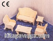 Montessori Ahşap Zeka Oyunları / w-3D Puzzle-Sofa Set
