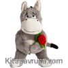 Peluş Gül Tutan Üzgün Eşşek 60 Cm (780575)