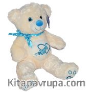 Peluş Göbekli Ayı Mavi Kurdaleli 60cm  (783385)