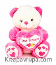 Peluş Müzikli Kalpli Ayıcık 35Cm (Koyu Pembe) (837890)