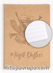 Bookinzi - 80gr.  40 yaprak A4 Spiralli Müzik Defteri
