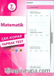 7. Sınıf Matematik Çek Kopar Yaprak Test