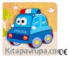 Montessori Ahşap Zeka Oyunları / w-Basic Parts POLICE CAR