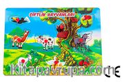 Montessori Ahşap Zeka Oyunları / w-Pin Puzzle - Farm Animals