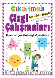 Çıkartmalı Çizgi Çalışmaları Çiz-Sil-Yapıştır Hayvanlarla İlgili Aktiviteler (Yaz-Sil Kalemi Hediyeli)