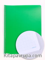 Bookinzi Okul Defteri - 80gr. 70 yaprak A4 Spiralli Mavi Kareli Defter