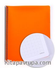 Bookinzi Okul Defteri - 80gr. 70 yaprak A4 Spiralli Gri Kareli Defter