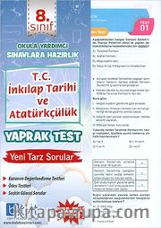 8.Sınıf T.C. İnkılap Tarihi ve Atatürkçülük Yaprak Test