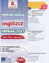 8. Sınıf İngilizce Yaprak Test