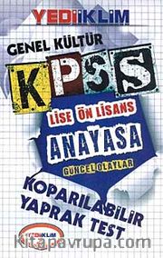 2014 KPSS Genel Kültür Lise Ön Lisans Anayasa Güncel Olaylar Koparılabilir Yaprak Test