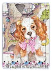 Sevimli Köpek ve Ağaç Ev Ahşap Puzzle 35 Parça (XXXV-22)