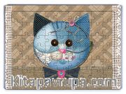Yamalı Kedi Ahşap Puzzle 54 Parça (LIV-28)