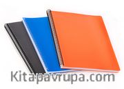 Bookinzi Okul Defteri - 60gr. 70 yaprak A4 Spiralli 3'lü Gri Set Defter (Çizgili, Çizgisiz, Kareli)