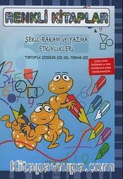 Renkli Kitaplar - 6 Şekil - Rakam ve Yazma Etkinlikleri