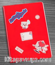 Bookinzi Okul Defteri -  80gr 70 yaprak A4 Spiralli - Stickerli Mektuplu Defter
