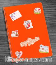 Bookinzi Okul Defteri -  80gr 70 yaprak A4 Spiralli - Stickerli Koyunlu Defter
